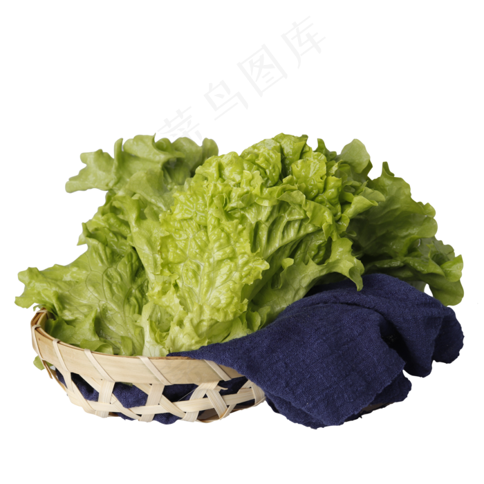 一篮绿色的生菜免抠图