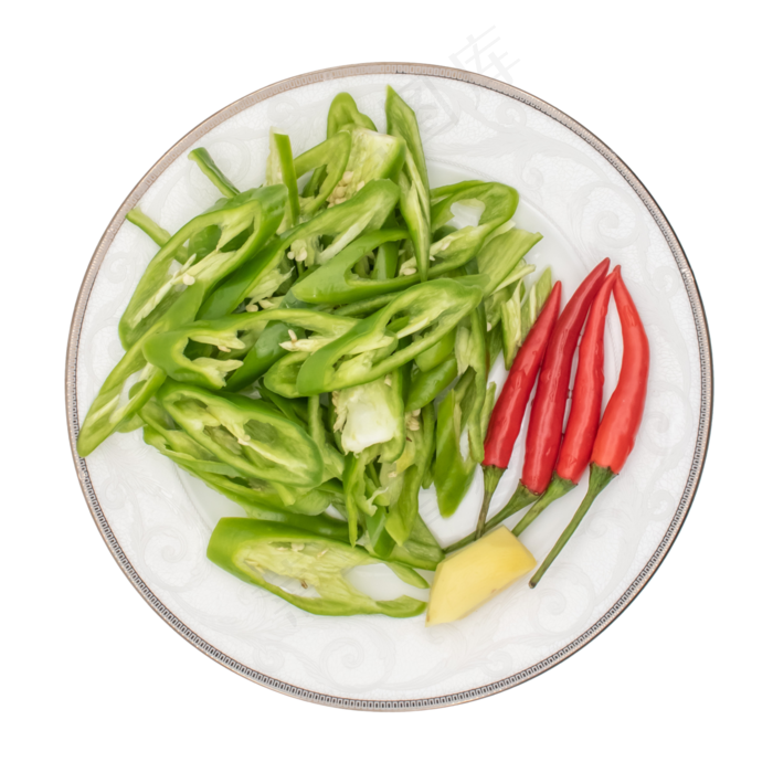 切开辣椒蔬菜