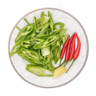 切开辣椒蔬菜