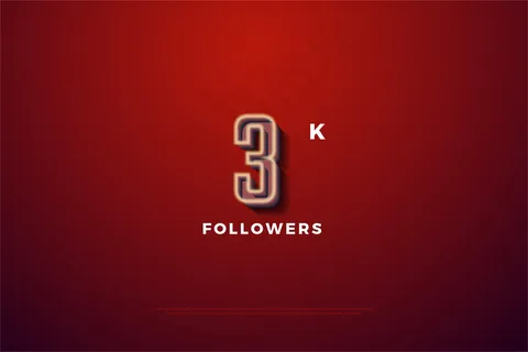 感谢3k粉丝，带柔和的白色数字线