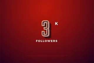 感谢3k粉丝，带柔和的白色数字线