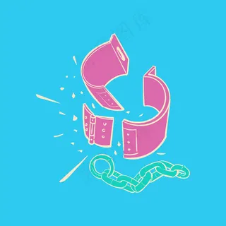 正义观手绘插图