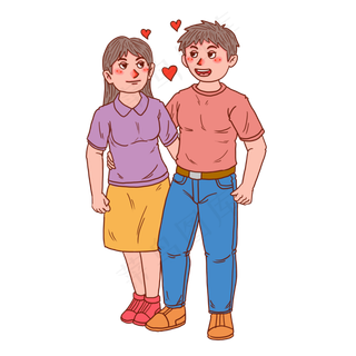 七夕情人节情侣谈恋爱