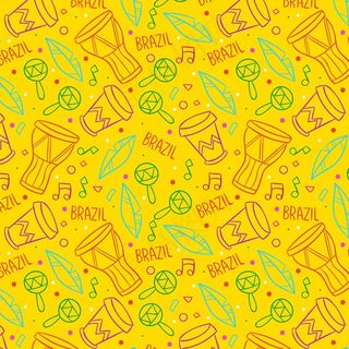 黄色巴西狂欢节图案