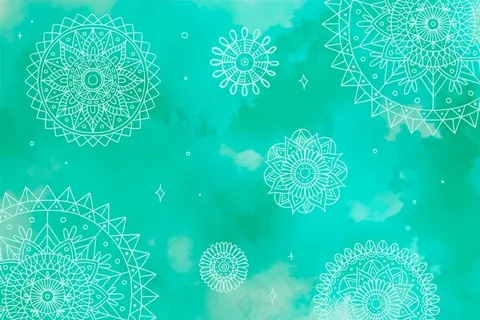 曼荼罗水彩的单色背景