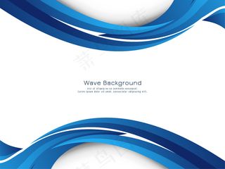 时尚美丽的蓝色波浪流动设计背景矢量