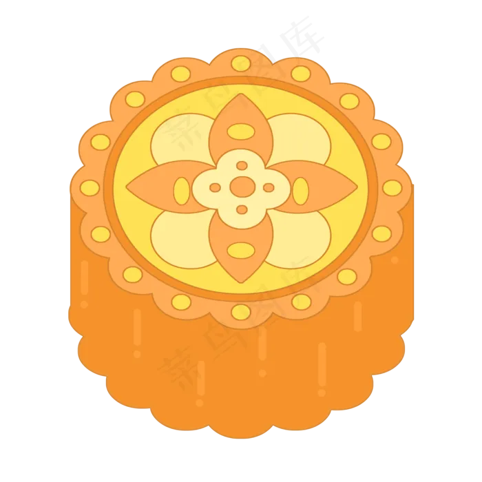传统小吃小花月饼(2500X2500(DPI:300))psd模版下载