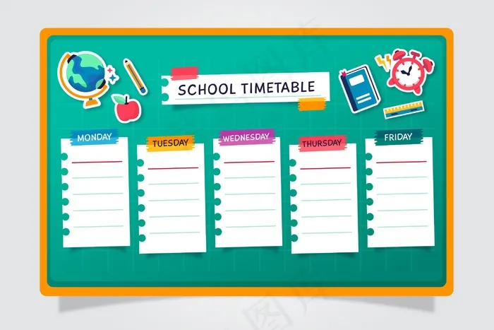 平面设计返校时间表eps,ai矢量模版下载