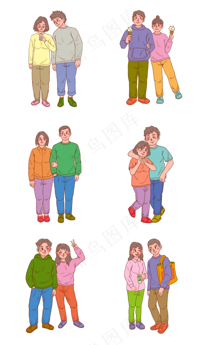 七夕情人节情侣谈恋爱系列(2835X4724(DPI:300))psd模版下载
