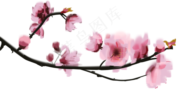 水墨风梅花(1181X583(DPI:300))psd模版下载