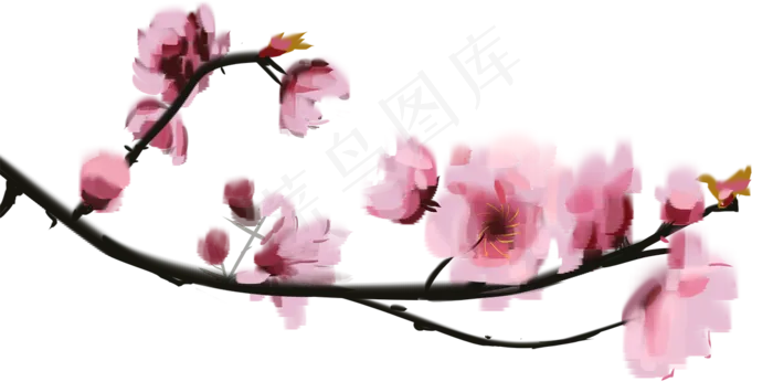 水墨风梅花(1181X583(DPI:300))psd模版下载