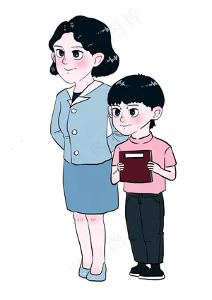 教师节老师带着优秀学生领奖品