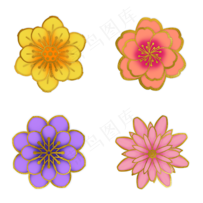 春节新春金边花(3000X3000(DPI:300))psd模版下载