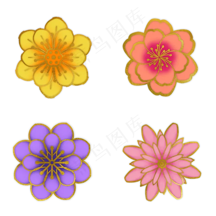 春节新春金边花(3000X3000(DPI:300))psd模版下载