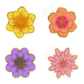 春节新春金边花