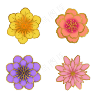 春节新春金边花