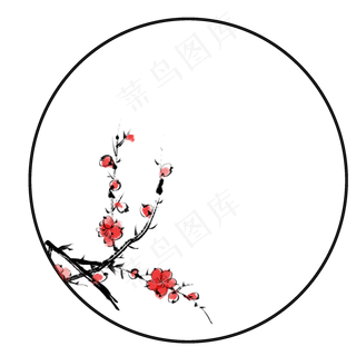 水墨梅花创意边框