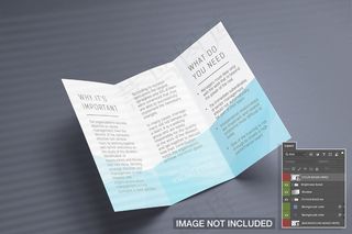 打开的三折页宣传单,DM传单模型样机