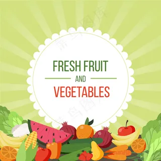 水果和蔬菜背景主题
