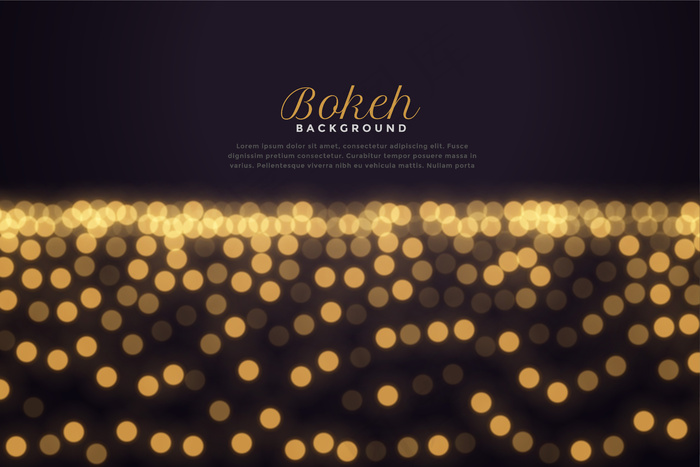 美丽的金色(bokeh)散景灯光效果背景eps,ai矢量模版下载