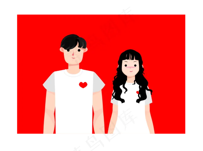 七夕情人节情侣合照结婚证件照素(2694X2000(DPI:72))psd模版下载