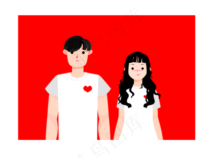 七夕情人节情侣合照结婚证件照素