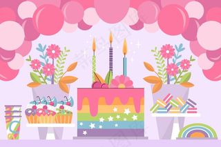 多彩的生日背景