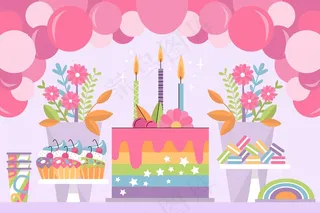 多彩的生日背景