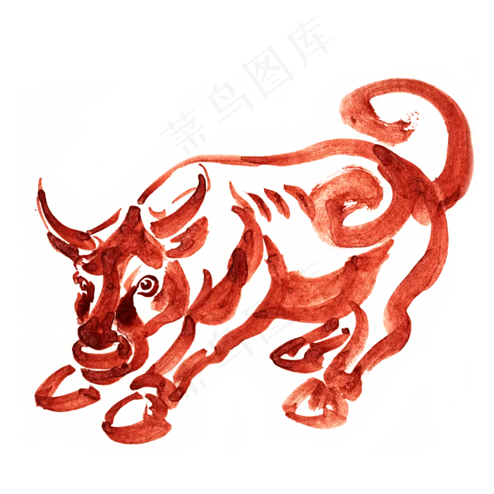 2021年春节牛形象红金牛(4724X4724(DPI:300))psd模版下载