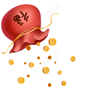 红色福袋红包雨