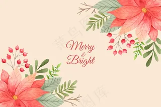 水彩画圣诞背景