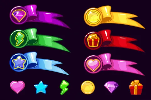 卡通图形用户界面元素和图标。 卡通图形用户界面元素和图标。