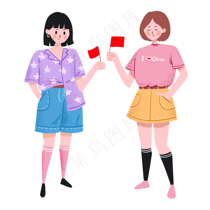 国庆节少女女孩