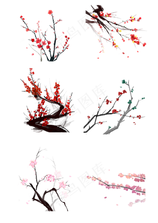 古风古典风格中国风水墨风梅花矢