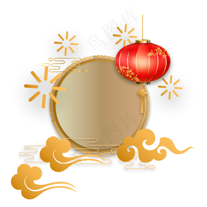 传统新年剪纸装饰,免抠元素