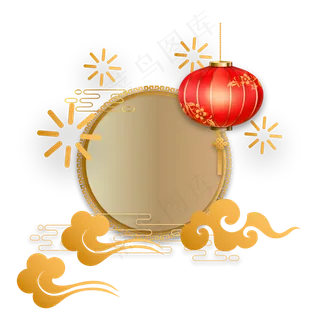 传统新年剪纸装饰,免抠元素