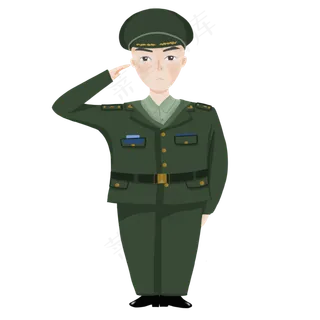 军人卡通手绘免抠素材