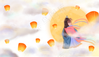 牛郎织女相会孔明灯