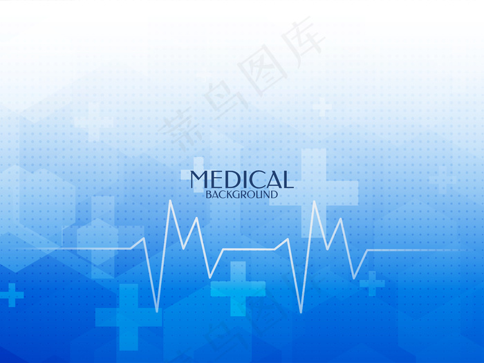 与心跳线的抽象蓝色医学背景