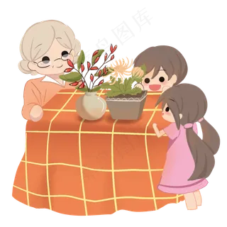 合家赏花 合家赏花