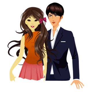 手绘卡通情侣人物 手绘卡通情侣人物