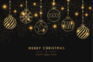 优雅的圣诞快乐背景与金球