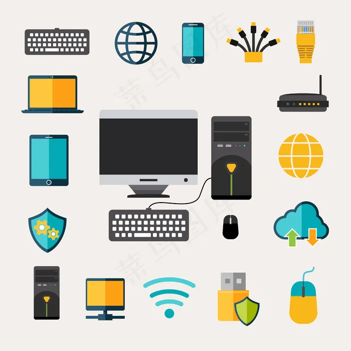 网络小工具集eps,ai矢量模版下载