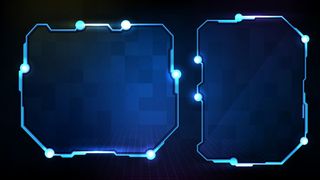 抽象蓝色发光科幻框架hud