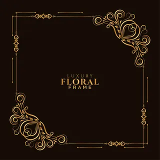 时尚的金色花框设计装饰