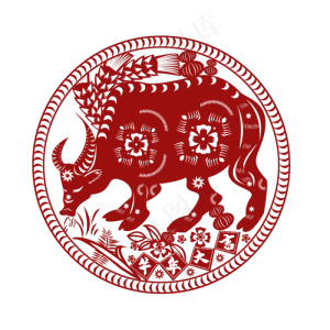 剪纸牛年
