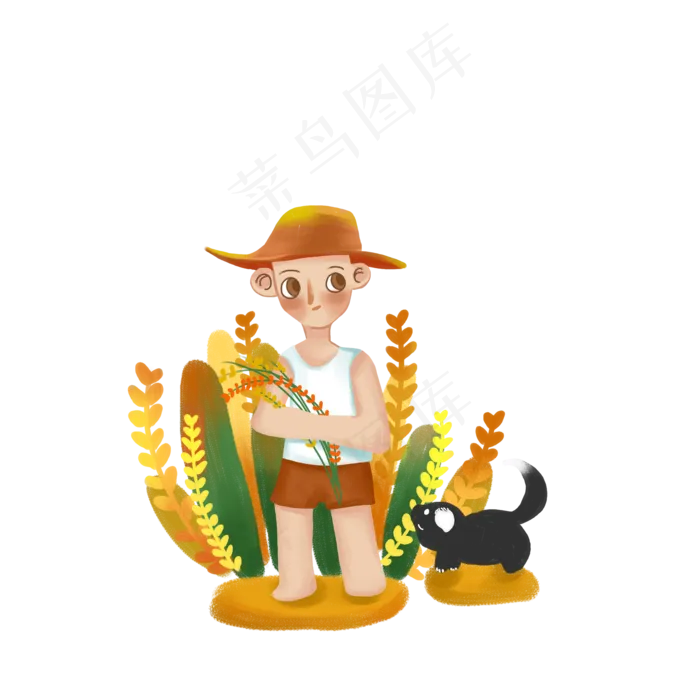 秋分秋收装饰元素手绘丰收可商用(2000X2000(DPI:300))psd模版下载