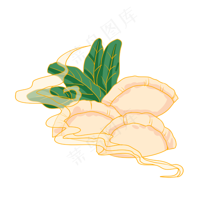 立冬饺子和绿叶