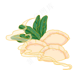 立冬饺子和绿叶