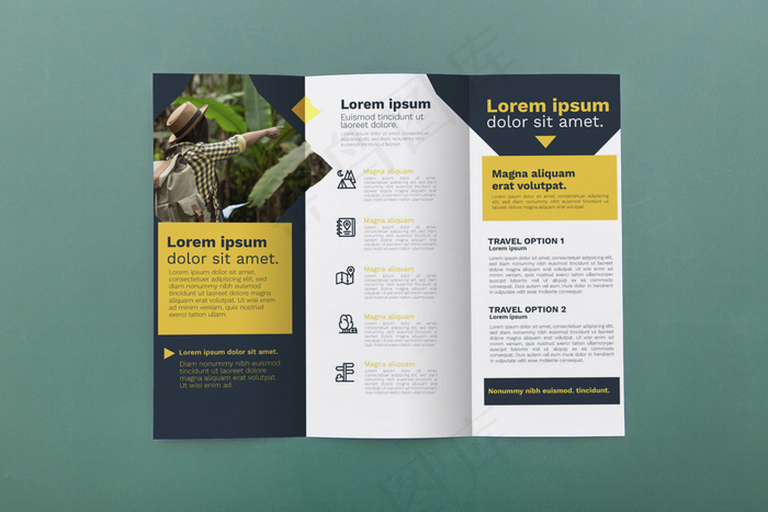 三折页小册子概念模型样机